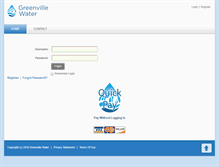 Tablet Screenshot of payments.greenvillewater.com